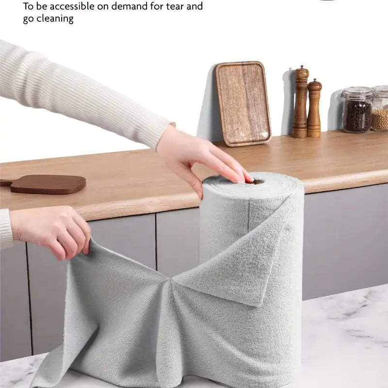 Reusable Microfiber Cleaning Cloth Roll (25pcs)