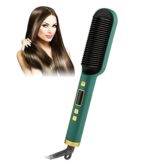 Professional Hair Straightener 3-in-1 Tourmaline Ceramic Hair Styler – Straightener, Curler & Brush