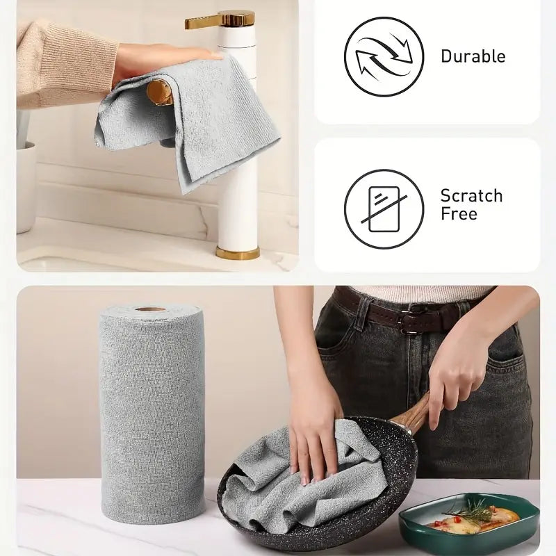 Reusable Microfiber Cleaning Cloth Roll (25pcs)