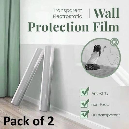 Self-Adhesive Transparent Electrostatic Wall Protection Film (Pack of 2)